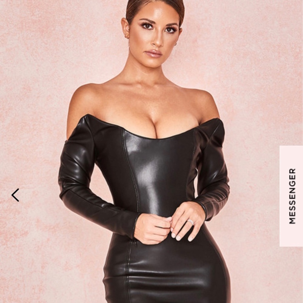 House of CB black leather dress (vegan)